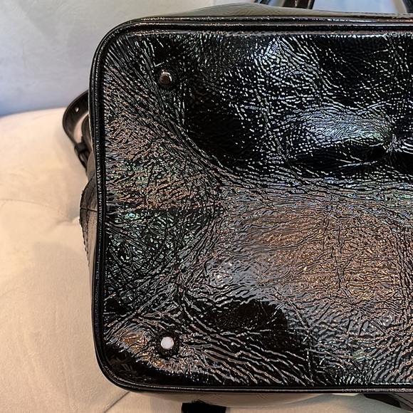 Authentic Burberry Patent Leather Beat Check Black Nylon Tote Bag - Picture 7 of 12